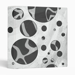 Giraffe Polka Dot Black and Light Grey Print Binder