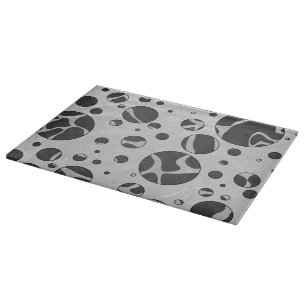 Giraffe Polka Dot Black and Light Grey Print Cutting Board