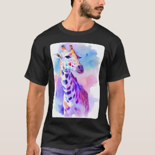 Giraffe Portrait Animal Safari Wildlife Illustrati T-Shirt