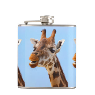 Giraffe Portrait custom flask