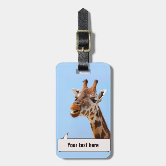 Giraffe Portrait custom luggage tag (Front Vertical)