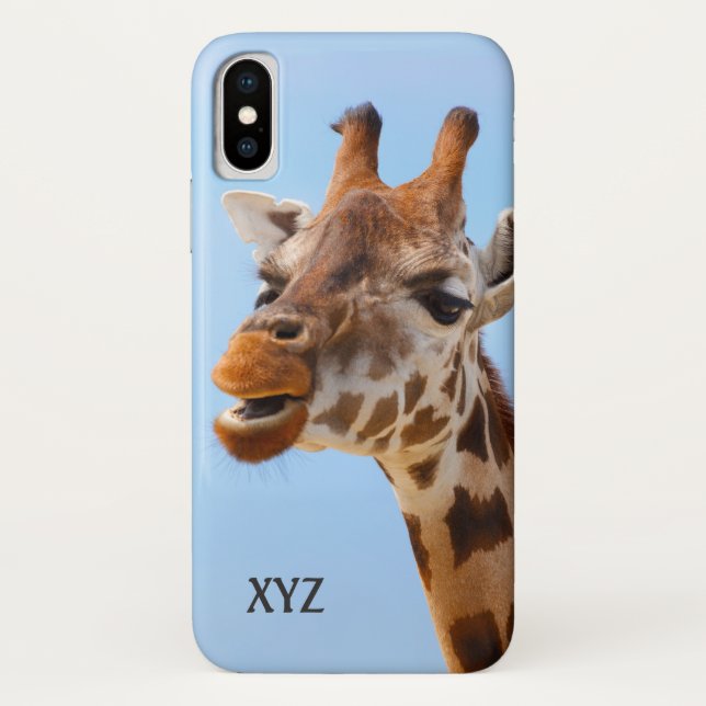 Giraffe Portrait custom monogram cases (Back)