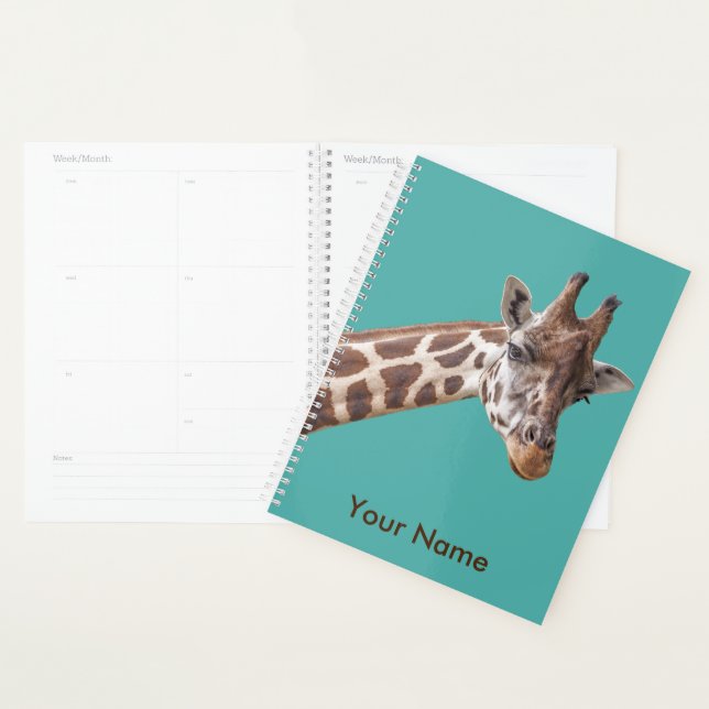 Giraffe Portrait Personalized Name Planner (Display)