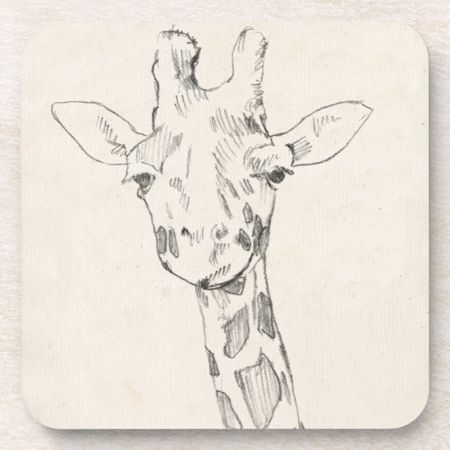 Giraffe Portrait | Sketch Coaster (Front)