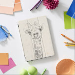 Giraffe Portrait Sketch iPad Pro Cover<br><div class="desc">This neutral coloured sketch features a smiling giraffe | By Jennifer Goldberger</div>