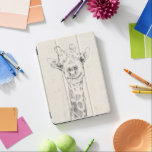 Giraffe Portrait Sketch iPad Pro Cover<br><div class="desc">This neutral coloured sketch features a smiling giraffe | By Jennifer Goldberger</div>