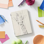 Giraffe Portrait | Sketch iPad Pro Cover<br><div class="desc">This neutral coloured sketch features a smiling giraffe | By Jennifer Goldberger</div>