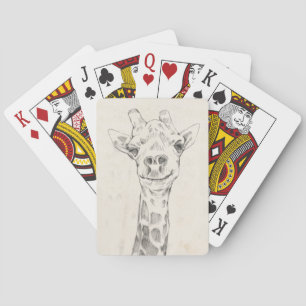 Giraffe Portrait Sketch Playing Cards