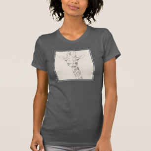 Giraffe Portrait Sketch T-Shirt