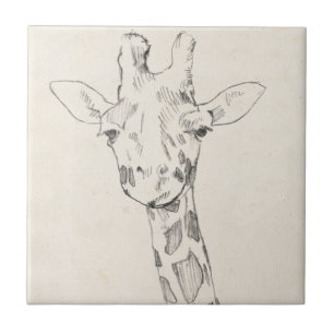 Giraffe Portrait   Sketch Tile