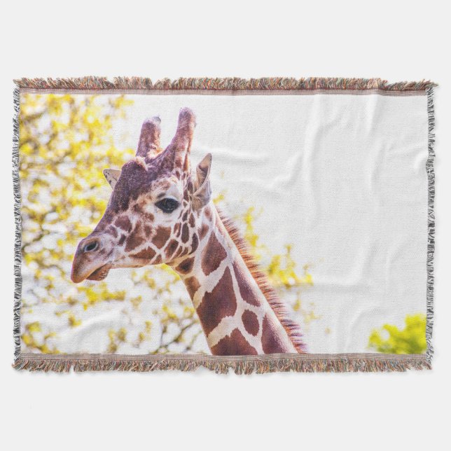 Giraffe Portrait Throw Blanket (Front)