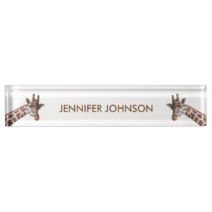 Giraffe Portraits Personalized Name Nameplate
