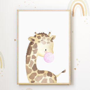 Giraffe Poster de gomme à mâcher Candy Kids Salle