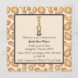 Giraffe Print Baby Shower Invitation