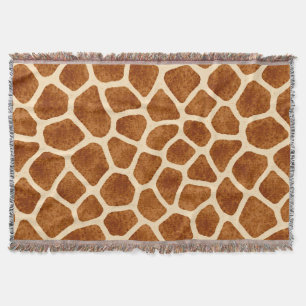 Giraffe Print Brown Tan Baby Shower Safari-Themed Throw Blanket