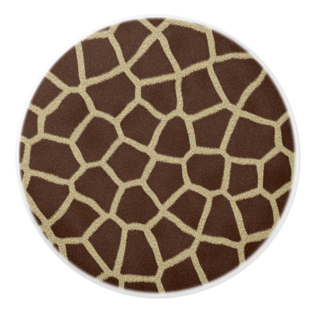 Giraffe Print Ceramic Knob (Front)