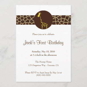 Giraffe Print Custom Birthday Invitation