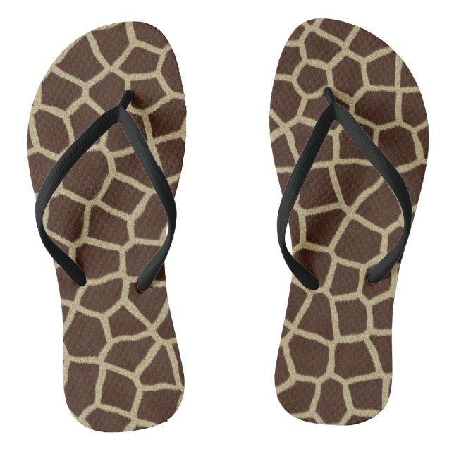 Giraffe Print Flip Flops (Footbed)