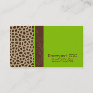 Giraffe Print [green] Business Cards