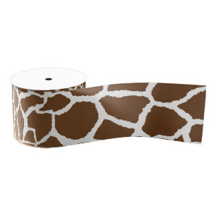 Giraffe print grosgrain ribbon