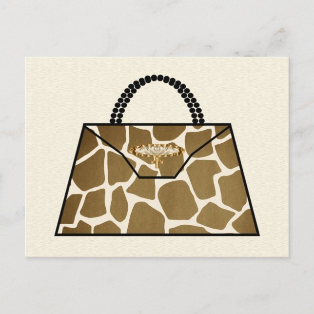 Giraffe Print Handbag Postcard (Front)