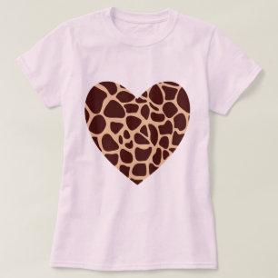 Giraffe Print Heart T-Shirt