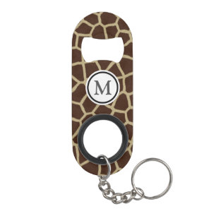 Giraffe Print Keychain Bottle Opener