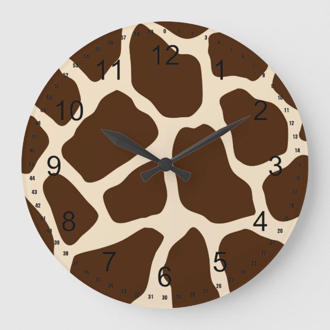 Giraffe Print Large Clock (Front)