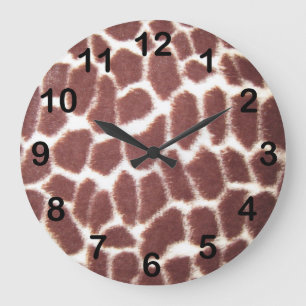 Giraffe Print Large Clock