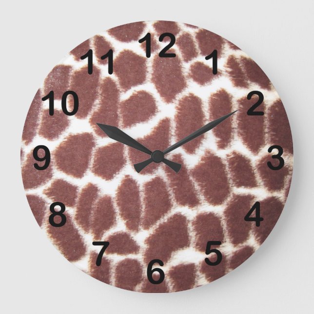 Giraffe Print Large Clock (Front)
