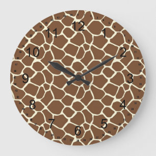 Giraffe Print Large Clock