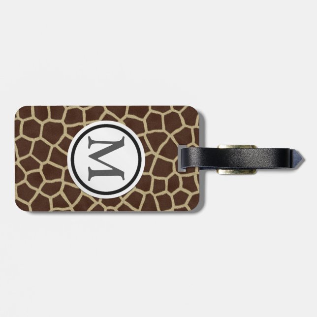 Giraffe Print Luggage Tag (Back Horizontal)
