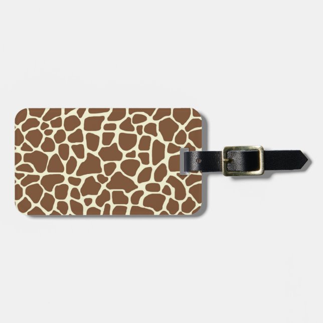 Giraffe print luggage tag (Front Horizontal)