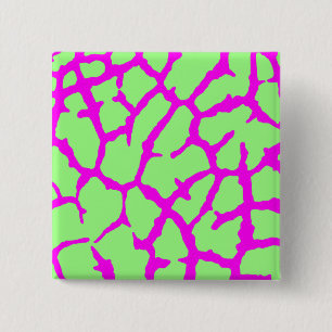 Giraffe Print Mint Fuchsia 2 Inch Square Button
