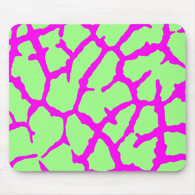 Giraffe Print Mint Fuchsia Mouse Pad (Front)