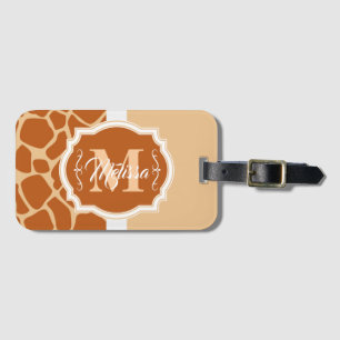 Giraffe Print Monogram Luggage Tag