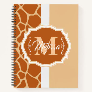 Giraffe Print Monogram Notebook