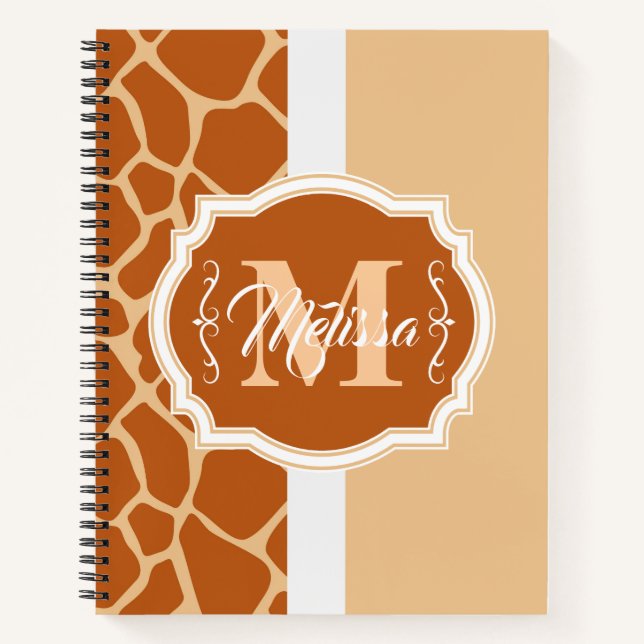 Giraffe Print Monogram Notebook (Front)