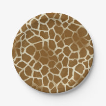 Giraffe Print Paper Plates
