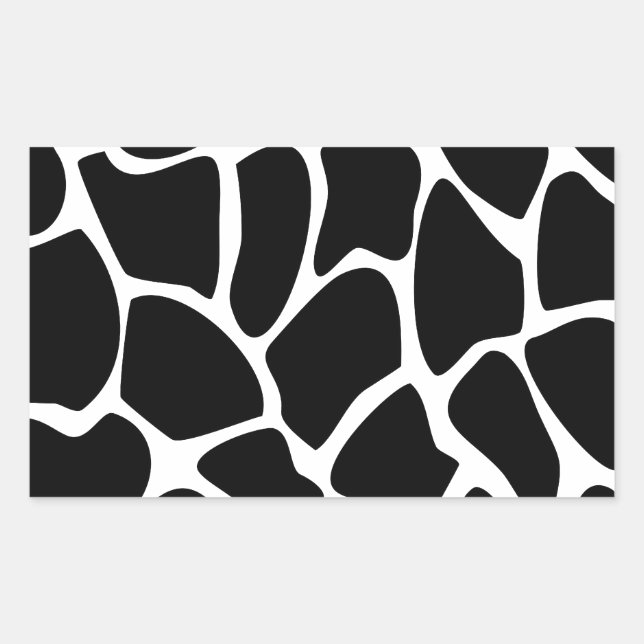 Giraffe Print Pattern. Animal Print Design, Black Sticker (Front)