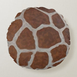 Giraffe Print Pattern Background Round Pillow