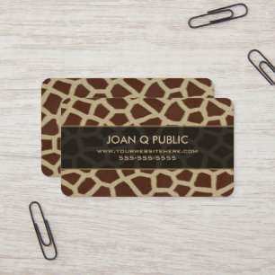 Giraffe Print Pattern Business Card
