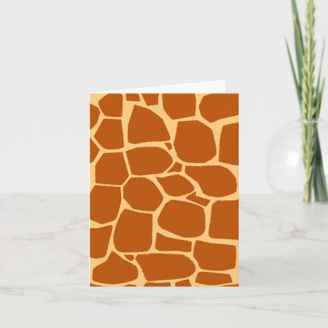 Giraffe print pattern holiday card (Front)