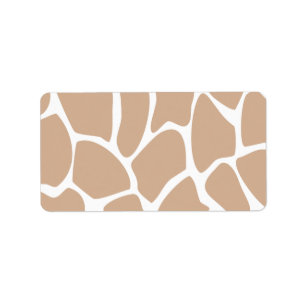 Giraffe Print Pattern in Beige. Label