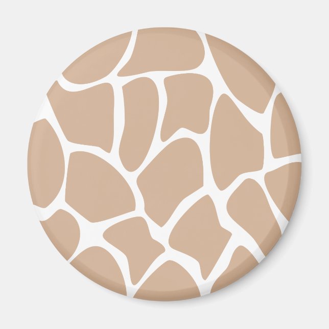 Giraffe Print Pattern in Beige. Magnet (Front)