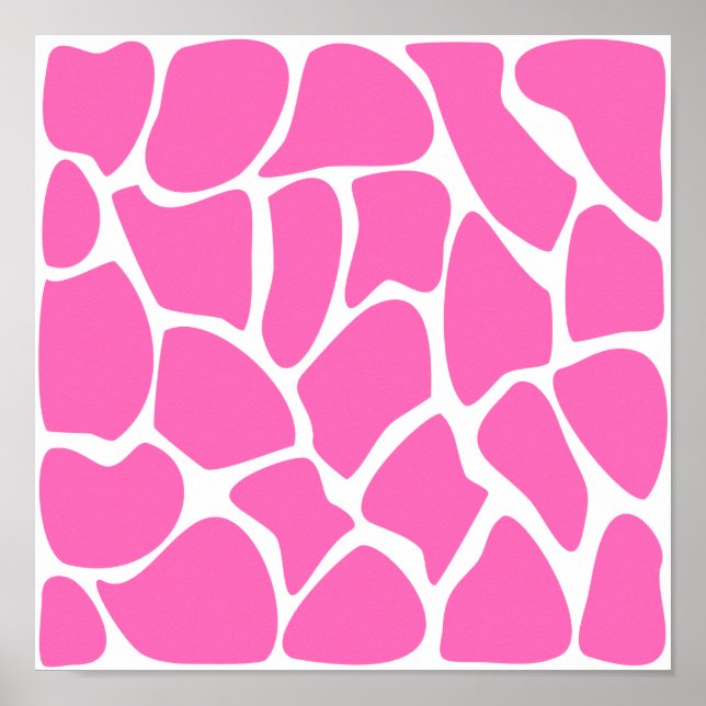 Giraffe Print Pattern in Bright Pink. (Front)