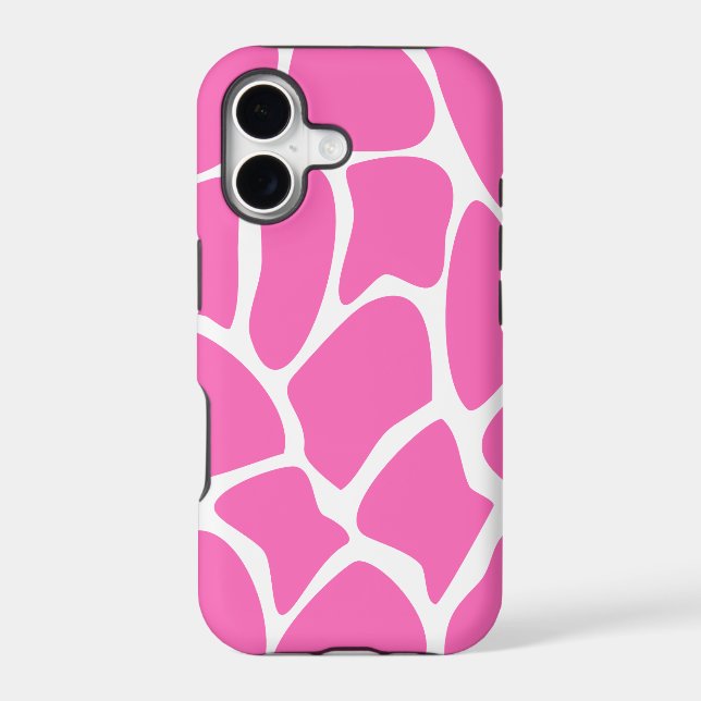 Giraffe Print Pattern in Bright Pink. (Back)