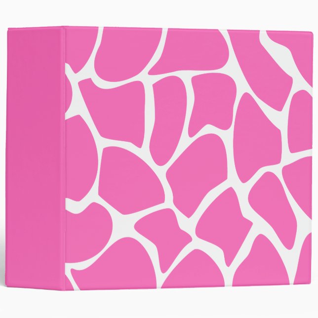 Giraffe Print Pattern in Bright Pink. Binder (Front/Spine)