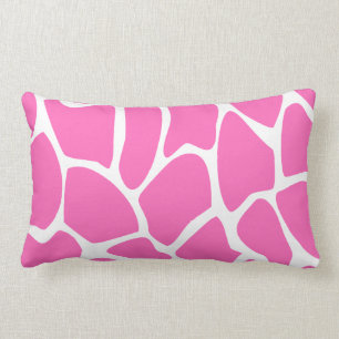 Giraffe Print Pattern in Bright Pink. Lumbar Pillow