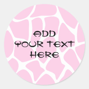 Giraffe Print Pattern in Candy Pink. Classic Round Sticker
